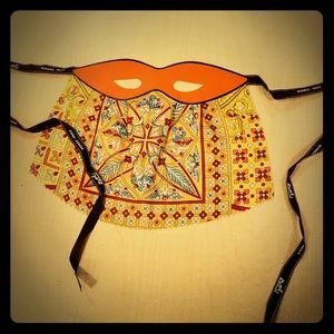VINTAGE DAMASK SILK COSTUME PARTY MASK BY HERMES